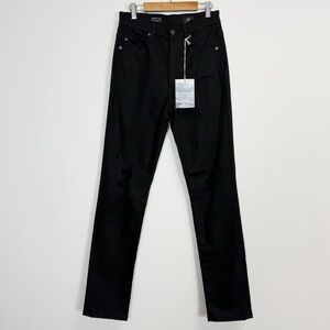 AG Jeans Alexxis Vintage Slim Jeans 26 Black High Rise Distressed Button Fly